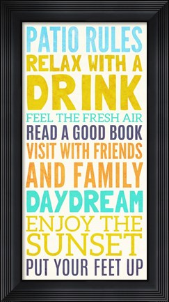 Framed Beach Rules II Print