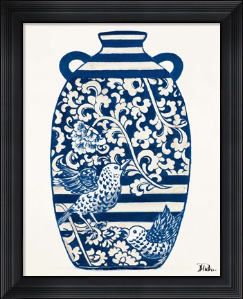 Framed Indigo Pottery I Print