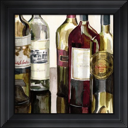 Framed B&amp;G Bottles Square I Print