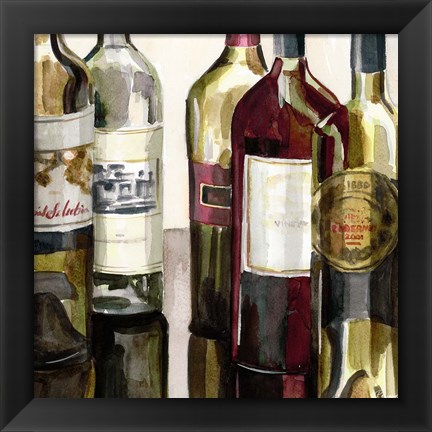 Framed B&amp;G Bottles Square I Print