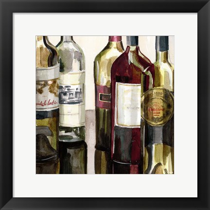 Framed B&amp;G Bottles Square I Print