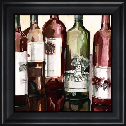 Framed B&amp;G Bottles Square II Print