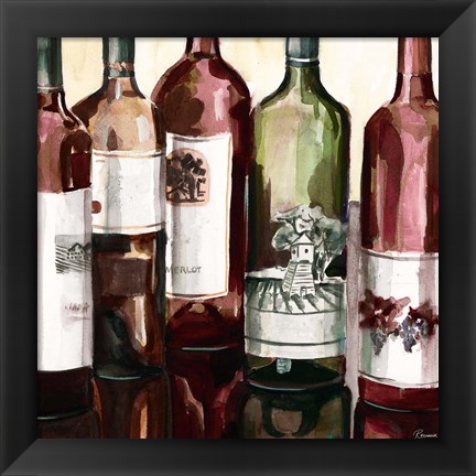 Framed B&amp;G Bottles Square II Print