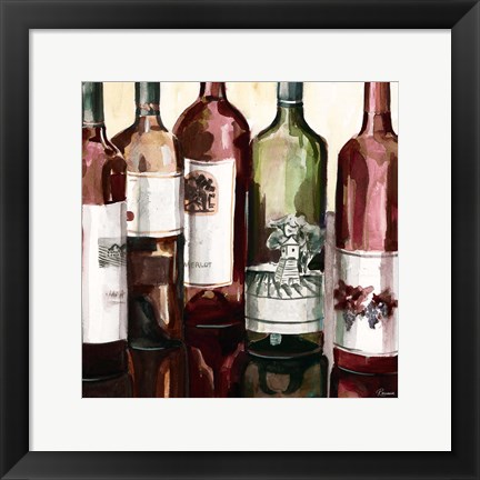 Framed B&amp;G Bottles Square II Print