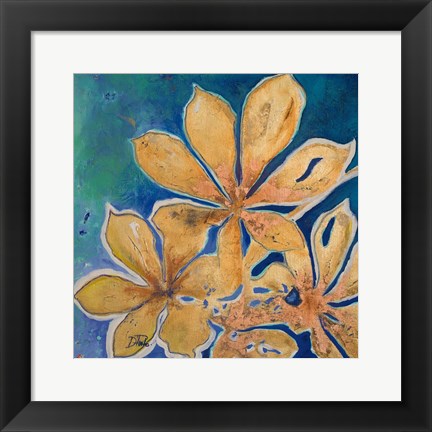 Framed Fiori d&#39; Oro I Print