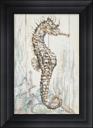 Framed Antique Sea Horse I Print