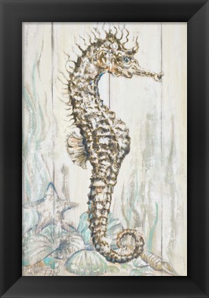 Framed Antique Sea Horse I Print