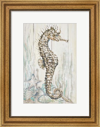Framed Antique Sea Horse I Print