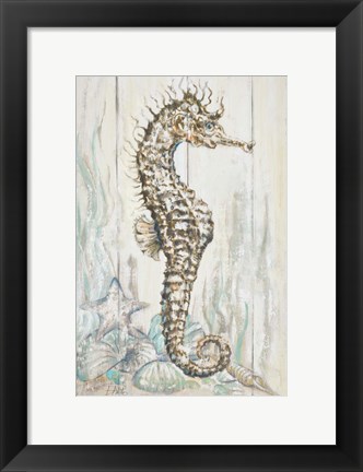 Framed Antique Sea Horse I Print