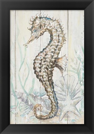 Framed Antique Sea Horse II Print