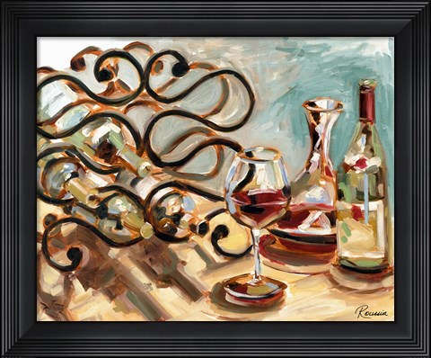 Framed Decanter and Wine Print