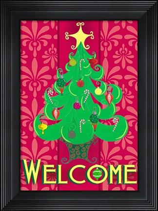 Framed Christmas Tree Welcome Print
