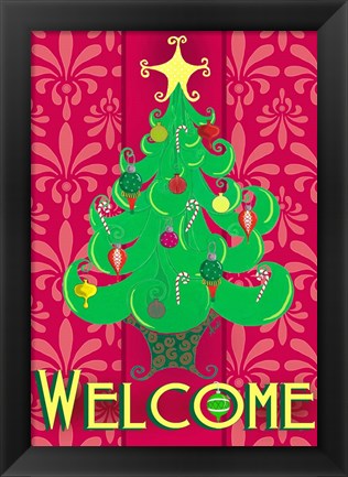 Framed Christmas Tree Welcome Print