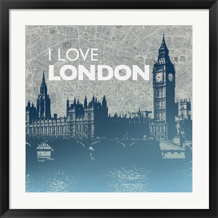 Framed City Love I Print