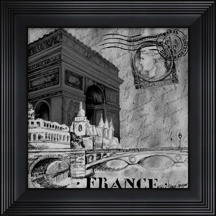 Framed Parisian Wall Black II Print