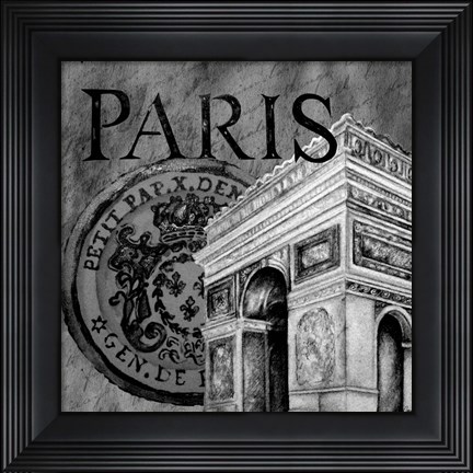 Framed Parisian Wall Black IV Print