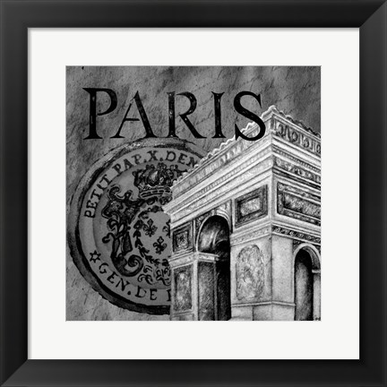 Framed Parisian Wall Black IV Print