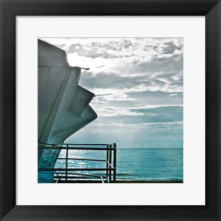 Framed On a Teal Beach I Print