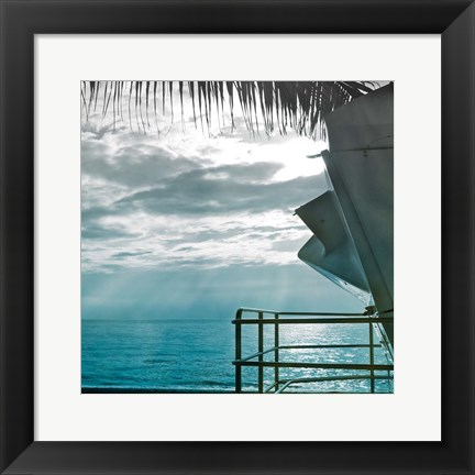 Framed On a Teal Beach II Print