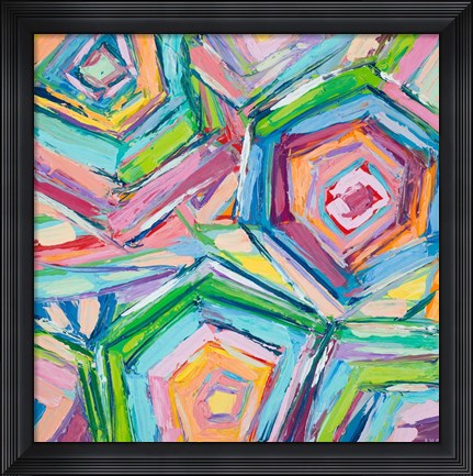 Framed Beach Umbrellas Print