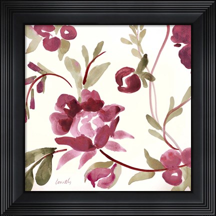 Framed French Floral in Marsala Print