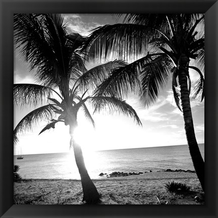 Framed BW Bimini Sunset I Print