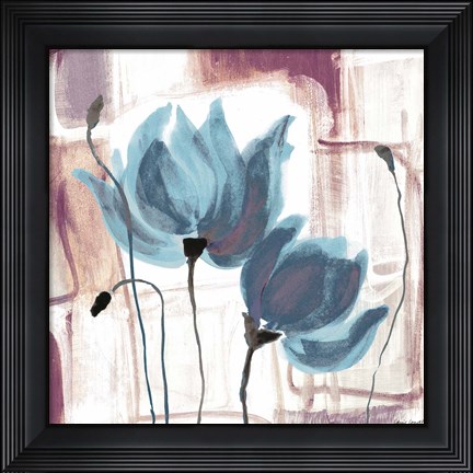 Framed Blue Magnolias II Print