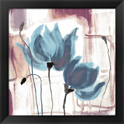 Framed Blue Magnolias II Print