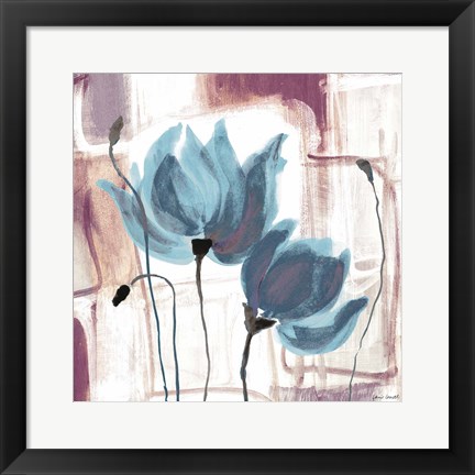 Framed Blue Magnolias II Print