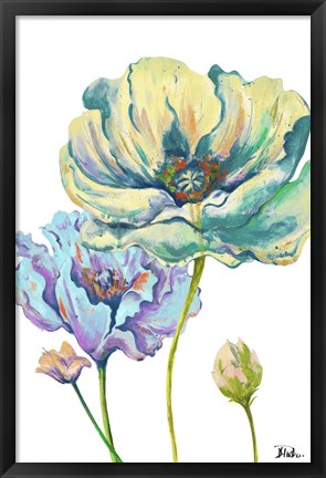 Framed Fresh Colored Poppies II Print