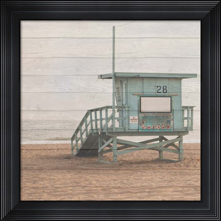 Framed Life Guard White Wash Print