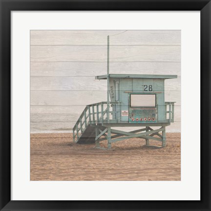 Framed Life Guard White Wash Print