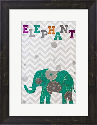Framed Emerald Elephant Print