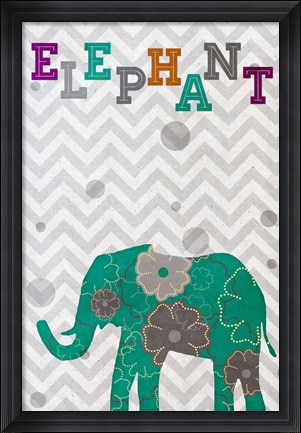 Framed Emerald Elephant Print