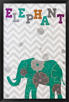 Framed Emerald Elephant Print