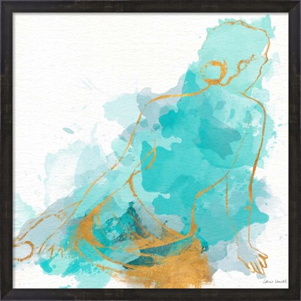 Framed Seated Watercolor Woman I Print