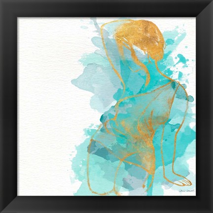 Framed Seated Watercolor Woman II Print