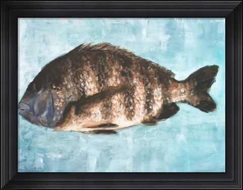 Framed Hooked on Fishing Print