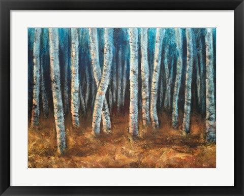 Framed Moonlit Birchwood Print