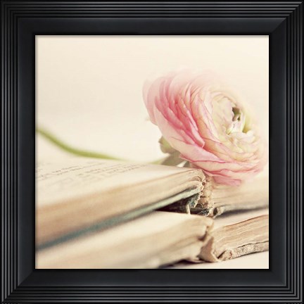 Framed Peony Books Square Print