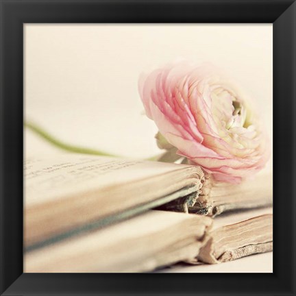 Framed Peony Books Square Print