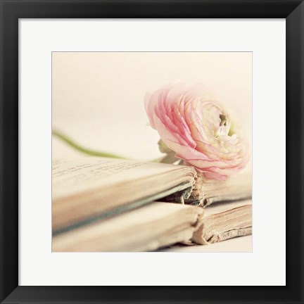 Framed Peony Books Square Print