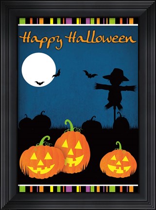 Framed Happy Halloween I Print