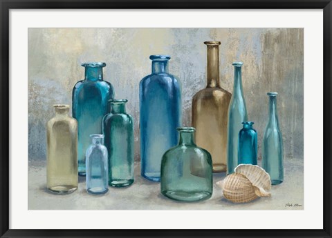 Framed Glass Bottles Print