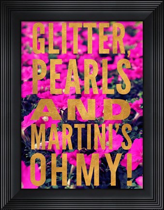 Framed Glittery Flower III Print