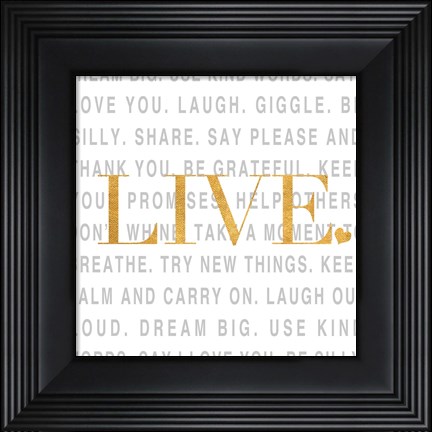 Framed Gold Love and Life II Print