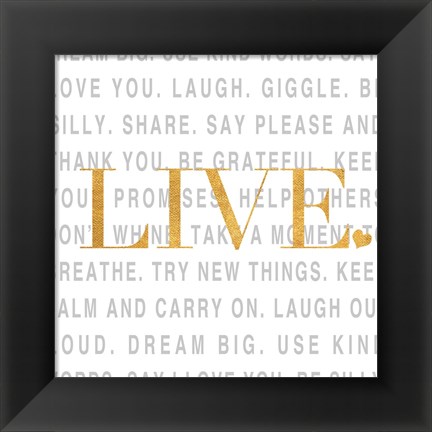 Framed Gold Love and Life II Print