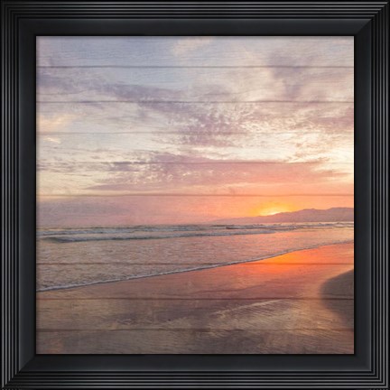 Framed Beach Wood White Print