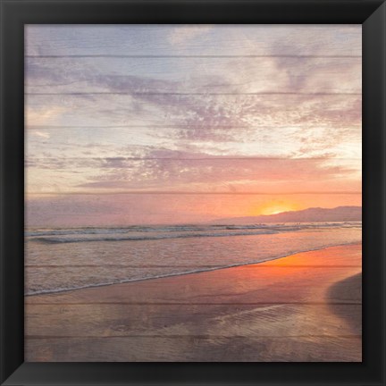 Framed Beach Wood White Print