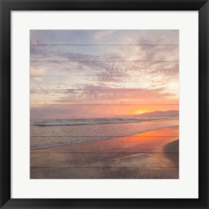 Framed Beach Wood White Print